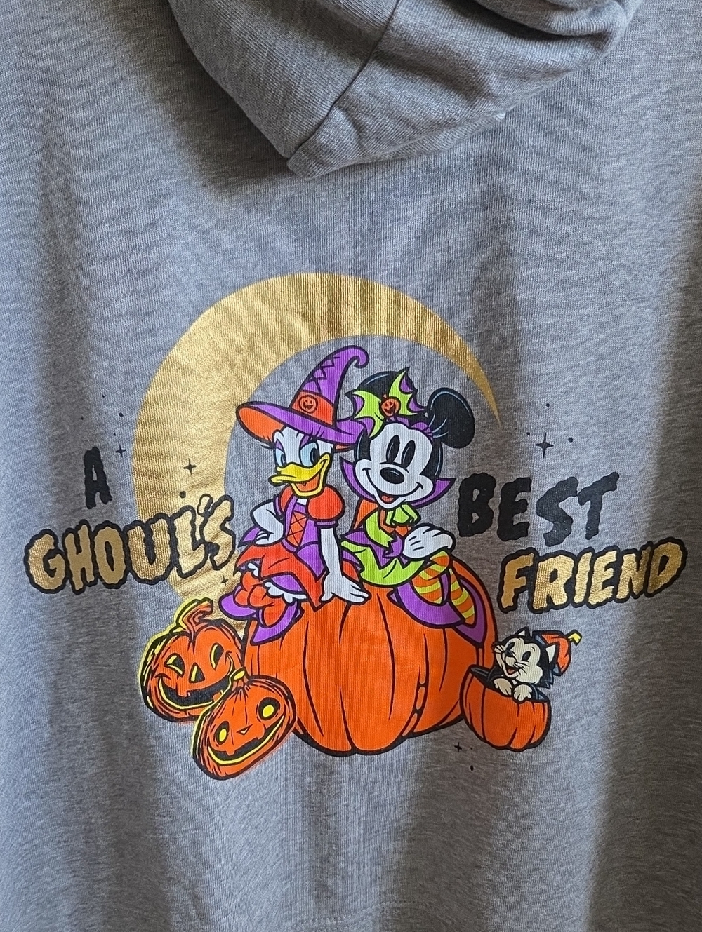 Disney Zip Up Hoodie,Halloween W/ Mickey, Minnie,Daisy,Figaro, Size L, LNWOT